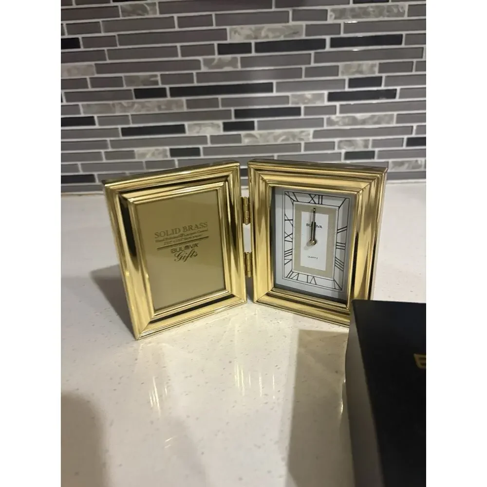 Vintage Bulova Desk Clock Solid Brass Brand New w/Box~ Rare Antique